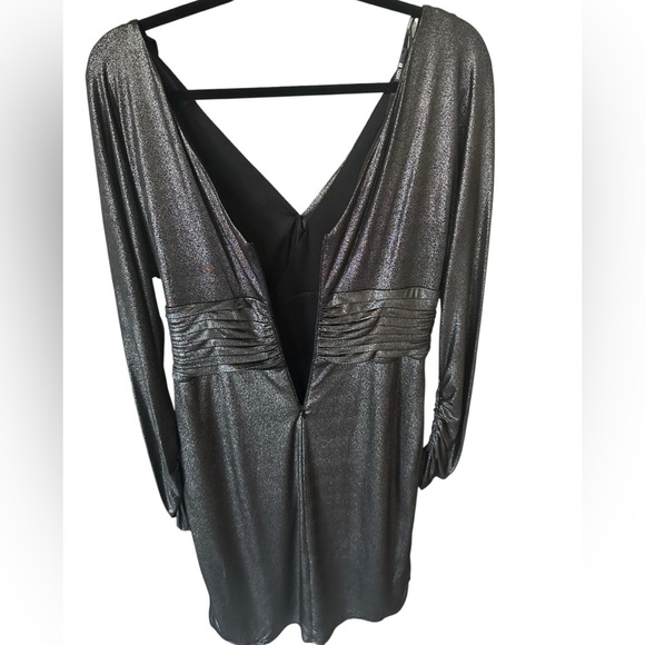 Tadashi collection Elegant Black Metallic Dress size L - Picture 9 of 10